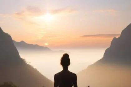 “Yoga session by the Ganga River in Rishikesh at sunrise, representing wellness and meditation tourism.”