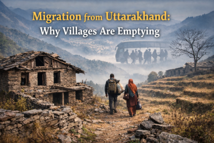 Migration from Uttarakhand showing empty hill villages and abandoned houses